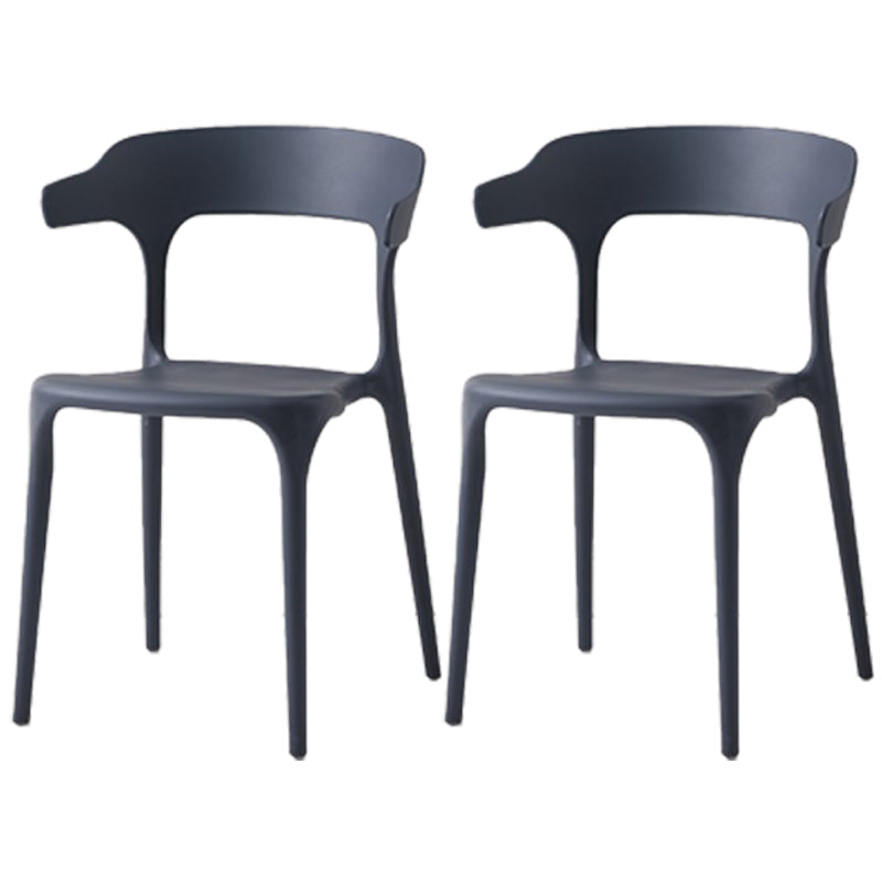 Scandinavian Plastic Home Dining Side Chair Open Back Dining Side Chair Grey 2 Piece Set Clearhalo 'Dining Chairs' 'Dining Tables & Seating' 'dining_chair' 'furn' 'furn_dining_chair' 'Furniture' 'furniture_dining_chair' 'Kitchen & Dining Furniture' 4854736