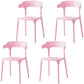 Scandinavian Plastic Home Dining Side Chair Open Back Dining Side Chair Pink 4 Piece Set Clearhalo 'Dining Chairs' 'Dining Tables & Seating' 'dining_chair' 'furn' 'furn_dining_chair' 'Furniture' 'furniture_dining_chair' 'Kitchen & Dining Furniture' 4854737