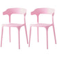 Scandinavian Plastic Home Dining Side Chair Open Back Dining Side Chair Pink 2 Piece Set Clearhalo 'Dining Chairs' 'Dining Tables & Seating' 'dining_chair' 'furn' 'furn_dining_chair' 'Furniture' 'furniture_dining_chair' 'Kitchen & Dining Furniture' 4854739