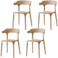 Scandinavian Plastic Home Dining Side Chair Open Back Dining Side Chair Camel 4 Piece Set Clearhalo 'Dining Chairs' 'Dining Tables & Seating' 'dining_chair' 'furn' 'furn_dining_chair' 'Furniture' 'furniture_dining_chair' 'Kitchen & Dining Furniture' 4854740