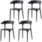 Scandinavian Plastic Home Dining Side Chair Open Back Dining Side Chair Black 4 Piece Set Clearhalo 'Dining Chairs' 'Dining Tables & Seating' 'dining_chair' 'furn' 'furn_dining_chair' 'Furniture' 'furniture_dining_chair' 'Kitchen & Dining Furniture' 4854743