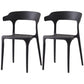 Scandinavian Plastic Home Dining Side Chair Open Back Dining Side Chair Black 2 Piece Set Clearhalo 'Dining Chairs' 'Dining Tables & Seating' 'dining_chair' 'furn' 'furn_dining_chair' 'Furniture' 'furniture_dining_chair' 'Kitchen & Dining Furniture' 4854745