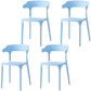Scandinavian Plastic Home Dining Side Chair Open Back Dining Side Chair Light Blue 4 Piece Set Clearhalo 'Dining Chairs' 'Dining Tables & Seating' 'dining_chair' 'furn' 'furn_dining_chair' 'Furniture' 'furniture_dining_chair' 'Kitchen & Dining Furniture' 4854746