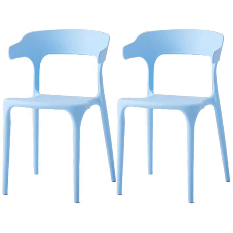 Scandinavian Plastic Home Dining Side Chair Open Back Dining Side Chair Light Blue 2 Piece Set Clearhalo 'Dining Chairs' 'Dining Tables & Seating' 'dining_chair' 'furn' 'furn_dining_chair' 'Furniture' 'furniture_dining_chair' 'Kitchen & Dining Furniture' 4854748