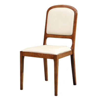 Nordic Style Armless Chair Wood Open Back Dining Side Chair with Upholstered Beige 1 Piece Clearhalo 'Dining Chairs' 'Dining Tables & Seating' 'dining_chair' 'furn' 'furn_dining_chair' 'Furniture' 'furniture_dining_chair' 'Kitchen & Dining Furniture' 4854765