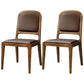 Nordic Style Armless Chair Wood Open Back Dining Side Chair with Upholstered Brown 2 Piece Set Clearhalo 'Dining Chairs' 'Dining Tables & Seating' 'dining_chair' 'furn' 'furn_dining_chair' 'Furniture' 'furniture_dining_chair' 'Kitchen & Dining Furniture' 4854778