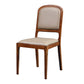 Nordic Style Armless Chair Wood Open Back Dining Side Chair with Upholstered Khaki 1 Piece Clearhalo 'Dining Chairs' 'Dining Tables & Seating' 'dining_chair' 'furn' 'furn_dining_chair' 'Furniture' 'furniture_dining_chair' 'Kitchen & Dining Furniture' 4854780