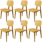 Nordic Style Armless Chair Plastic Open Back Dining Side Chair (Set of 3/6) Yellow 6 Piece Set Clearhalo 'Dining Chairs' 'Dining Tables & Seating' 'dining_chair' 'furn' 'furn_dining_chair' 'Furniture' 'furniture_dining_chair' 'Kitchen & Dining Furniture' 4854784