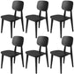 Nordic Style Armless Chair Plastic Open Back Dining Side Chair (Set of 3/6) Black 6 Piece Set Clearhalo 'Dining Chairs' 'Dining Tables & Seating' 'dining_chair' 'furn' 'furn_dining_chair' 'Furniture' 'furniture_dining_chair' 'Kitchen & Dining Furniture' 4854788