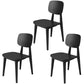 Nordic Style Armless Chair Plastic Open Back Dining Side Chair (Set of 3/6) Black 3 Piece Set Clearhalo 'Dining Chairs' 'Dining Tables & Seating' 'dining_chair' 'furn' 'furn_dining_chair' 'Furniture' 'furniture_dining_chair' 'Kitchen & Dining Furniture' 4854789