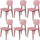Nordic Style Armless Chair Plastic Open Back Dining Side Chair (Set of 3/6) Pink 6 Piece Set Clearhalo 'Dining Chairs' 'Dining Tables & Seating' 'dining_chair' 'furn' 'furn_dining_chair' 'Furniture' 'furniture_dining_chair' 'Kitchen & Dining Furniture' 4854791