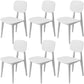 Nordic Style Armless Chair Plastic Open Back Dining Side Chair (Set of 3/6) White 6 Piece Set Clearhalo 'Dining Chairs' 'Dining Tables & Seating' 'dining_chair' 'furn' 'furn_dining_chair' 'Furniture' 'furniture_dining_chair' 'Kitchen & Dining Furniture' 4854795