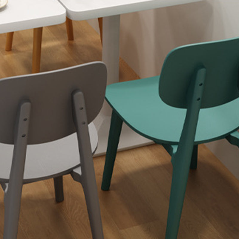 Nordic Style Armless Chair Plastic Open Back Dining Side Chair (Set of 3/6) Clearhalo 'Dining Chairs' 'Dining Tables & Seating' 'dining_chair' 'furn' 'furn_dining_chair' 'Furniture' 'furniture_dining_chair' 'Kitchen & Dining Furniture' 4854796