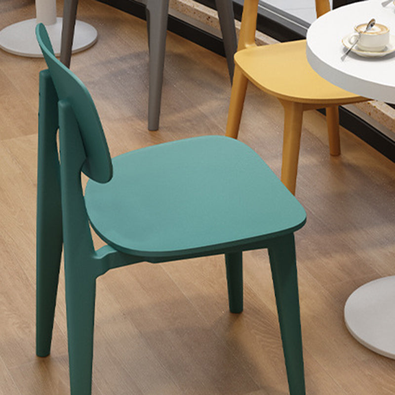 Nordic Style Armless Chair Plastic Open Back Dining Side Chair (Set of 3/6) Clearhalo 'Dining Chairs' 'Dining Tables & Seating' 'dining_chair' 'furn' 'furn_dining_chair' 'Furniture' 'furniture_dining_chair' 'Kitchen & Dining Furniture' 4854797