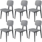 Nordic Style Armless Chair Plastic Open Back Dining Side Chair (Set of 3/6) Grey 6 Piece Set Clearhalo 'Dining Chairs' 'Dining Tables & Seating' 'dining_chair' 'furn' 'furn_dining_chair' 'Furniture' 'furniture_dining_chair' 'Kitchen & Dining Furniture' 4854799