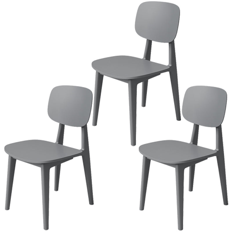 Nordic Style Armless Chair Plastic Open Back Dining Side Chair (Set of 3/6) Grey 3 Piece Set Clearhalo 'Dining Chairs' 'Dining Tables & Seating' 'dining_chair' 'furn' 'furn_dining_chair' 'Furniture' 'furniture_dining_chair' 'Kitchen & Dining Furniture' 4854802