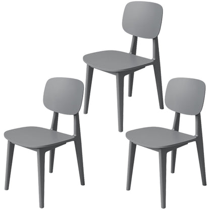 Nordic Style Armless Chair Plastic Open Back Dining Side Chair (Set of 3/6) Grey 3 Piece Set Clearhalo 'Dining Chairs' 'Dining Tables & Seating' 'dining_chair' 'furn' 'furn_dining_chair' 'Furniture' 'furniture_dining_chair' 'Kitchen & Dining Furniture' 4854802