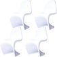 Nordic Style Chair Plastic Home Side Chair for Dining Room 19.6"x22.6"x33.4" White Set of 4 Clearhalo 'Dining Chairs' 'Dining Tables & Seating' 'dining_chair' 'Furniture' 'furniture_dining_chair' 'Kitchen & Dining Furniture' 4854809