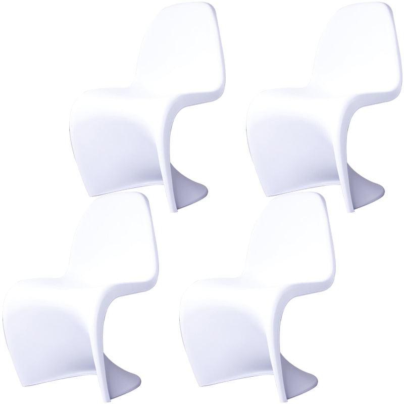 Nordic Style Chair Plastic Home Side Chair for Dining Room 19.6"x22.6"x33.4" White Set of 4 Clearhalo 'Dining Chairs' 'Dining Tables & Seating' 'dining_chair' 'Furniture' 'furniture_dining_chair' 'Kitchen & Dining Furniture' 4854809