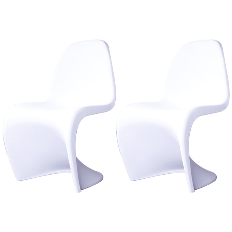 Nordic Style Chair Plastic Home Side Chair for Dining Room 19.6"x22.6"x33.4" White Set of 2 Clearhalo 'Dining Chairs' 'Dining Tables & Seating' 'dining_chair' 'Furniture' 'furniture_dining_chair' 'Kitchen & Dining Furniture' 4854813