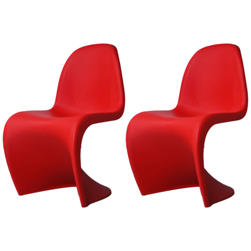 Nordic Style Chair Plastic Home Side Chair for Dining Room 19.6"x22.6"x33.4" Red Set of 2 Clearhalo 'Dining Chairs' 'Dining Tables & Seating' 'dining_chair' 'Furniture' 'furniture_dining_chair' 'Kitchen & Dining Furniture' 4854818