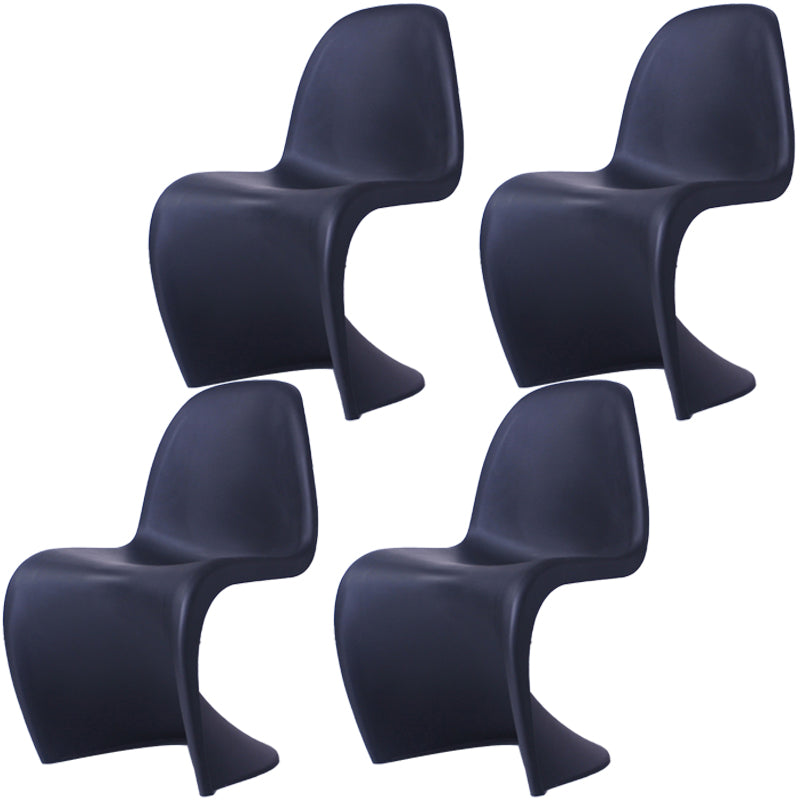 Nordic Style Chair Plastic Home Side Chair for Dining Room 19.6"x22.6"x33.4" Black Set of 4 Clearhalo 'Dining Chairs' 'Dining Tables & Seating' 'dining_chair' 'Furniture' 'furniture_dining_chair' 'Kitchen & Dining Furniture' 4854821