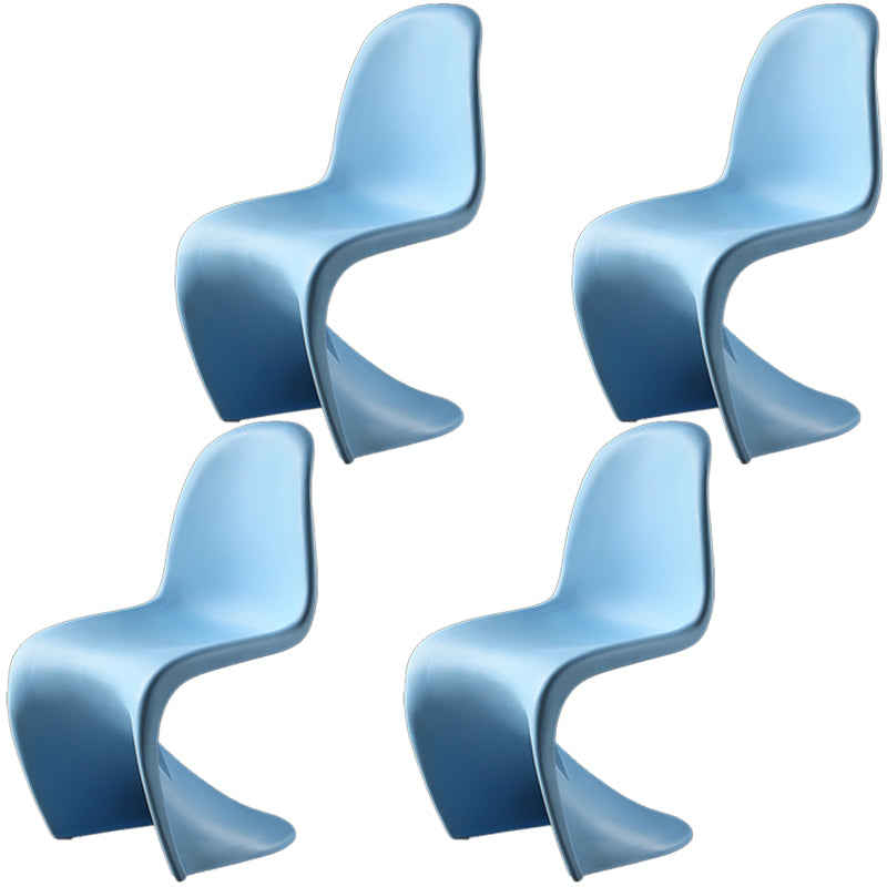 Nordic Style Chair Plastic Home Side Chair for Dining Room 19.6"x22.6"x33.4" Blue Set of 4 Clearhalo 'Dining Chairs' 'Dining Tables & Seating' 'dining_chair' 'Furniture' 'furniture_dining_chair' 'Kitchen & Dining Furniture' 4854827