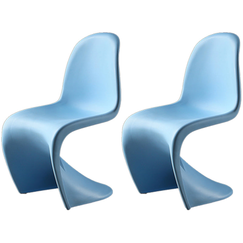 Nordic Style Chair Plastic Home Side Chair for Dining Room 19.6"x22.6"x33.4" Blue Set of 2 Clearhalo 'Dining Chairs' 'Dining Tables & Seating' 'dining_chair' 'Furniture' 'furniture_dining_chair' 'Kitchen & Dining Furniture' 4854830