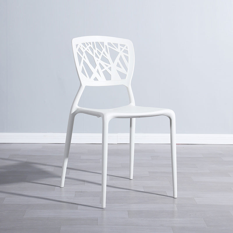 Scandinavian Plastic Patio Dining Side Chair Open Back Dining Side Chair White 1 Piece Clearhalo 'Dining Chairs' 'Dining Tables & Seating' 'dining_chair' 'furn' 'furn_dining_chair' 'Furniture' 'furniture_dining_chair' 'Kitchen & Dining Furniture' 4854849