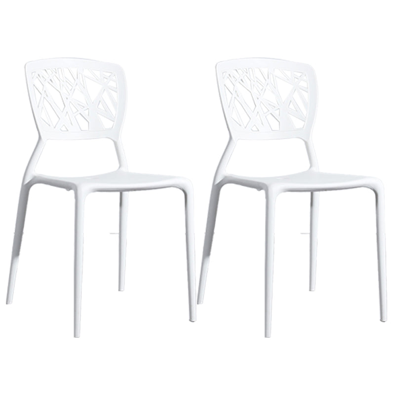 Scandinavian Plastic Patio Dining Side Chair Open Back Dining Side Chair White 2 Piece Set Clearhalo 'Dining Chairs' 'Dining Tables & Seating' 'dining_chair' 'furn' 'furn_dining_chair' 'Furniture' 'furniture_dining_chair' 'Kitchen & Dining Furniture' 4854851