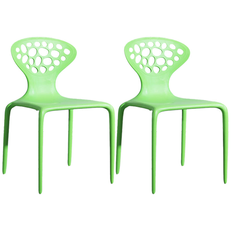 Scandinavian Plastic Patio Dining Side Chair Open Back Dining Side Chair Light Green 2 Piece Set Clearhalo 'Dining Chairs' 'Dining Tables & Seating' 'dining_chair' 'furn' 'furn_dining_chair' 'Furniture' 'furniture_dining_chair' 'Kitchen & Dining Furniture' 4854863