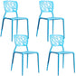 Scandinavian Plastic Patio Dining Side Chair Open Back Dining Side Chair Blue 4 Piece Set Clearhalo 'Dining Chairs' 'Dining Tables & Seating' 'dining_chair' 'furn' 'furn_dining_chair' 'Furniture' 'furniture_dining_chair' 'Kitchen & Dining Furniture' 4854865