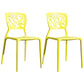 Scandinavian Plastic Patio Dining Side Chair Open Back Dining Side Chair Yellow 2 Piece Set Clearhalo 'Dining Chairs' 'Dining Tables & Seating' 'dining_chair' 'furn' 'furn_dining_chair' 'Furniture' 'furniture_dining_chair' 'Kitchen & Dining Furniture' 4854870