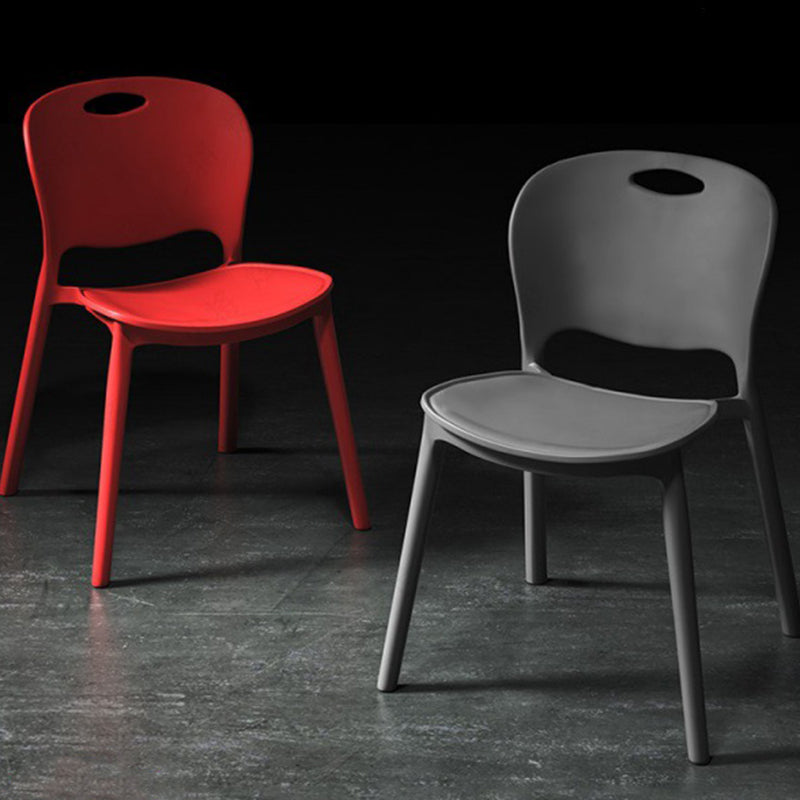 Nordic Style Armless Chair Plastic Open Back Dining Side Chair (Set of 4) Clearhalo 'Dining Chairs' 'Dining Tables & Seating' 'dining_chair' 'Furniture' 'furniture_dining_chair' 'Kitchen & Dining Furniture' 4854873