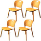 Nordic Style Armless Chair Plastic Open Back Dining Side Chair (Set of 4) Golden Set of 4 Clearhalo 'Dining Chairs' 'Dining Tables & Seating' 'dining_chair' 'Furniture' 'furniture_dining_chair' 'Kitchen & Dining Furniture' 4854879