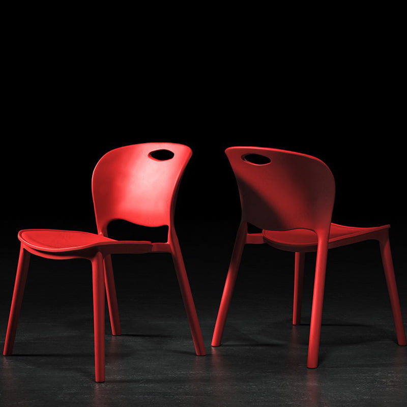 Nordic Style Armless Chair Plastic Open Back Dining Side Chair (Set of 4) Clearhalo 'Dining Chairs' 'Dining Tables & Seating' 'dining_chair' 'Furniture' 'furniture_dining_chair' 'Kitchen & Dining Furniture' 4854880