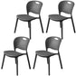 Nordic Style Armless Chair Plastic Open Back Dining Side Chair (Set of 4) Dark Gray Set of 4 Clearhalo 'Dining Chairs' 'Dining Tables & Seating' 'dining_chair' 'Furniture' 'furniture_dining_chair' 'Kitchen & Dining Furniture' 4854881