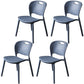Nordic Style Armless Chair Plastic Open Back Dining Side Chair (Set of 4) Blue Set of 4 Clearhalo 'Dining Chairs' 'Dining Tables & Seating' 'dining_chair' 'Furniture' 'furniture_dining_chair' 'Kitchen & Dining Furniture' 4854890
