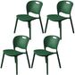 Nordic Style Armless Chair Plastic Open Back Dining Side Chair (Set of 4) Dark Green Set of 4 Clearhalo 'Dining Chairs' 'Dining Tables & Seating' 'dining_chair' 'Furniture' 'furniture_dining_chair' 'Kitchen & Dining Furniture' 4854893
