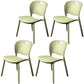 Nordic Style Armless Chair Plastic Open Back Dining Side Chair (Set of 4) Army Green Set of 4 Clearhalo 'Dining Chairs' 'Dining Tables & Seating' 'dining_chair' 'Furniture' 'furniture_dining_chair' 'Kitchen & Dining Furniture' 4854895