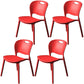 Nordic Style Armless Chair Plastic Open Back Dining Side Chair (Set of 4) Burgundy Set of 4 Clearhalo 'Dining Chairs' 'Dining Tables & Seating' 'dining_chair' 'Furniture' 'furniture_dining_chair' 'Kitchen & Dining Furniture' 4854896