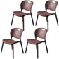 Nordic Style Armless Chair Plastic Open Back Dining Side Chair (Set of 4) Coffee Set of 4 Clearhalo 'Dining Chairs' 'Dining Tables & Seating' 'dining_chair' 'Furniture' 'furniture_dining_chair' 'Kitchen & Dining Furniture' 4854898