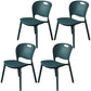 Nordic Style Armless Chair Plastic Open Back Dining Side Chair (Set of 4) Dark Blue Set of 4 Clearhalo 'Dining Chairs' 'Dining Tables & Seating' 'dining_chair' 'Furniture' 'furniture_dining_chair' 'Kitchen & Dining Furniture' 4854899