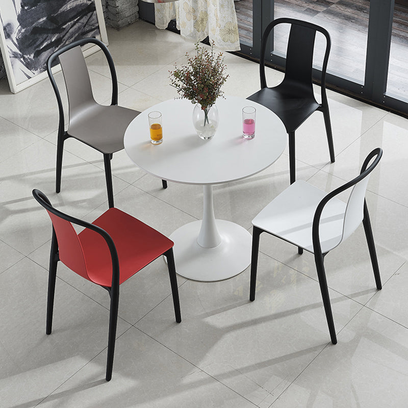 Modern Style Stackable Plastic Chair Slat Back Stacking Side Chair (Set of 2/4) Clearhalo 'Dining Chairs' 'Dining Tables & Seating' 'dining_chair' 'Furniture' 'furniture_dining_chair' 'Kitchen & Dining Furniture' 4854943