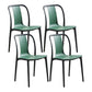 Modern Style Stackable Plastic Chair Slat Back Stacking Side Chair (Set of 2/4) Green Set of 4 Clearhalo 'Dining Chairs' 'Dining Tables & Seating' 'dining_chair' 'Furniture' 'furniture_dining_chair' 'Kitchen & Dining Furniture' 4854946