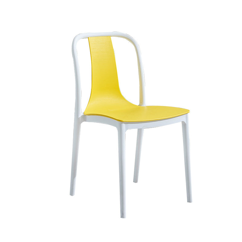 Modern Style Stackable Plastic Chair Slat Back Stacking Side Chair (Set of 2/4) Clearhalo 'Dining Chairs' 'Dining Tables & Seating' 'dining_chair' 'Furniture' 'furniture_dining_chair' 'Kitchen & Dining Furniture' 4854952