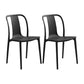 Modern Style Stackable Plastic Chair Slat Back Stacking Side Chair (Set of 2/4) Black Set of 2 Clearhalo 'Dining Chairs' 'Dining Tables & Seating' 'dining_chair' 'Furniture' 'furniture_dining_chair' 'Kitchen & Dining Furniture' 4854963