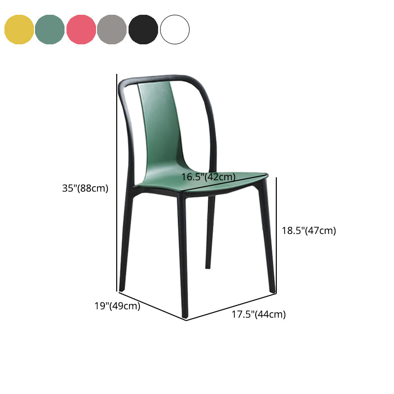Modern Style Stackable Plastic Chair Slat Back Stacking Side Chair (Set of 2/4) Clearhalo 'Dining Chairs' 'Dining Tables & Seating' 'dining_chair' 'Furniture' 'furniture_dining_chair' 'Kitchen & Dining Furniture' 4854966