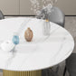 Glam 1/7 Pieces Dining Set Circular Stone Dining Table for Kitchen Clearhalo 'Dining Room Sets' 'Dining Tables & Seating' 'dining_room_set' 'furn' 'furn_dining_room_set' 'Furniture' 'furniture_dining_room_set' 'Kitchen & Dining Furniture' 4854977
