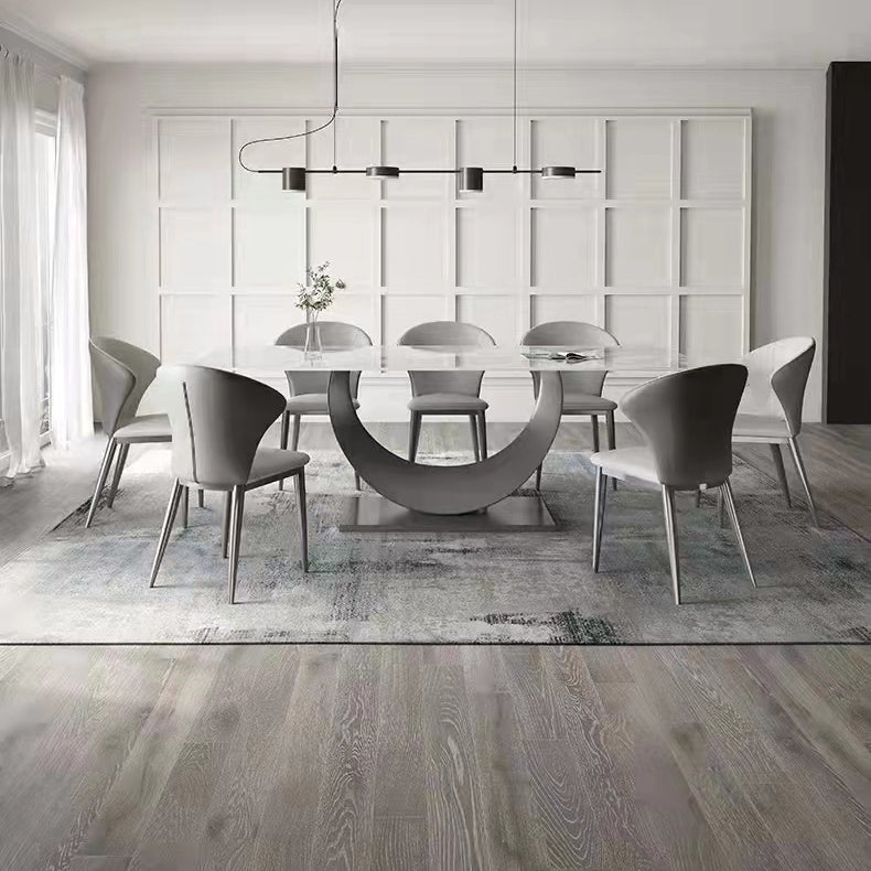 Designer Style Sintered Stone Top Dining Set 1/2/4/5/7 Pieces Dining Table with Chairs Clearhalo 'Dining Room Sets' 'Dining Tables & Seating' 'dining_room_set' 'furn' 'furn_dining_room_set' 'Furniture' 'furniture_dining_room_set' 'Kitchen & Dining Furniture' 4855009